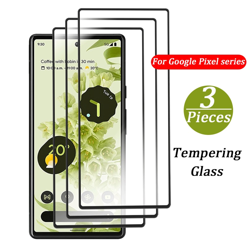 3pcs Tempered Glass Screen for Google Pixel 7 7 Pro 6a 6 6 Pro Screen Protector HD Scratch Resistant Full Screen Tempered Film