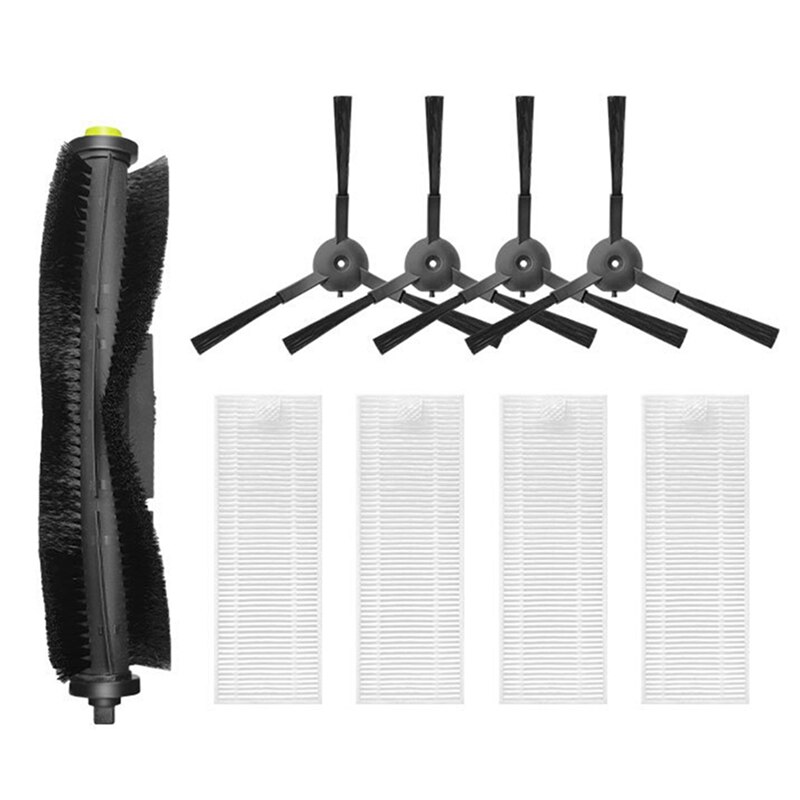 EAS-Roller Brush Filter Side Brush Replacement Parts For Qihoo 360 S10 X100 Max Robotic Vacuum Cleaner
