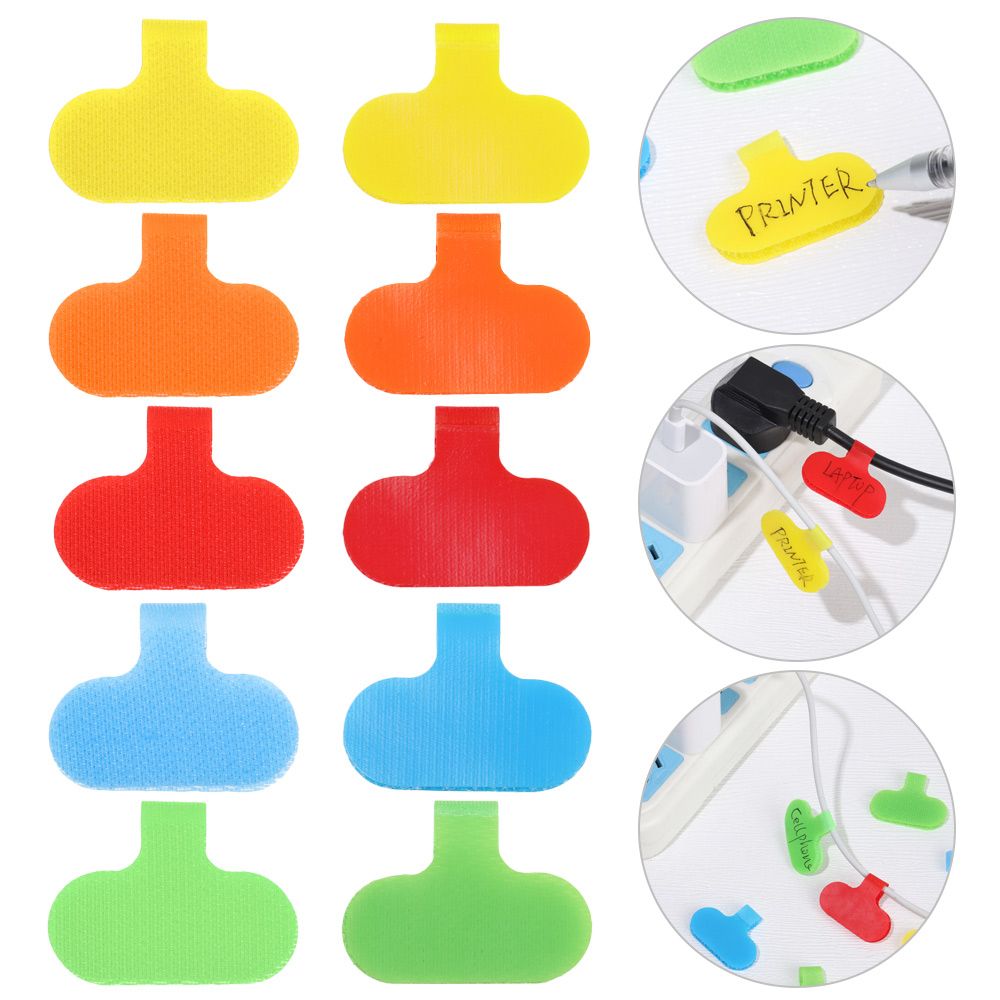 5PCS Wire Labels Cord Identification Electrical Cables Writable Nylon Cable Labels Organizer Practical Cord Protector