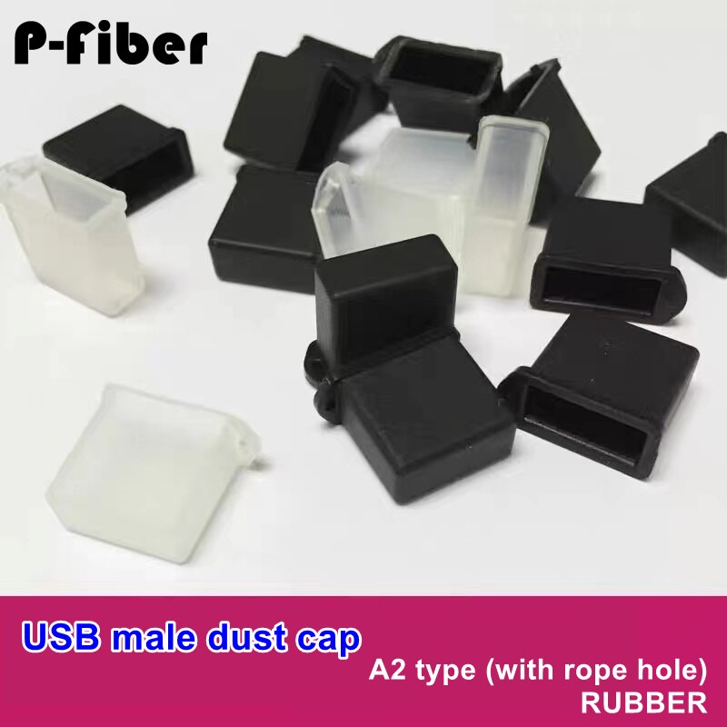 50pcs USB male dust plug with rope hole A2 type for computer digital U disk protective cover dust-proof scratch proof free ship