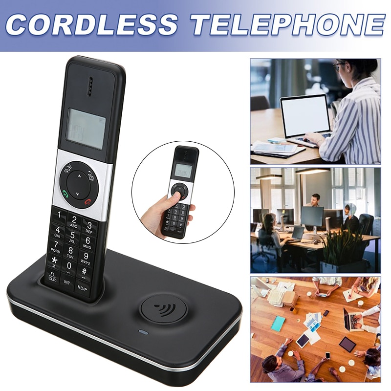 1SET Cordless Handheld Phone With LCD Display Caller ID Hands-free Calls Support 16 Languages For Office 5 Handsets Connection