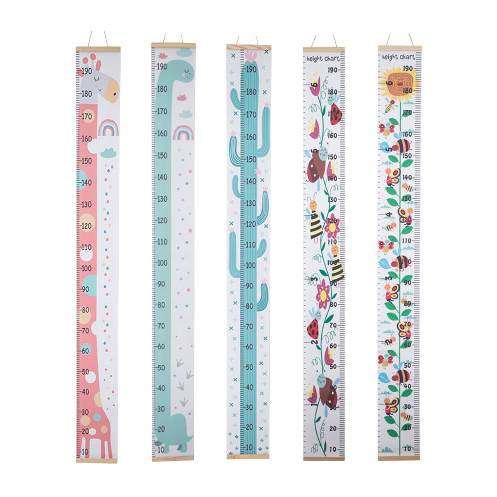 Baby Growth Chart Measure Scale Lightweight Decorative Easy to Read Canvas Kids Height Ruler for Children Bedroom Decoration