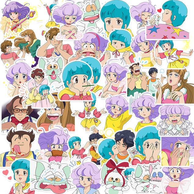 40pcs/pack Anime Cartoon Little Sweet Girl Stickers Crafts and Scrapbooking Stickers Book Student Label Decorative Sticker