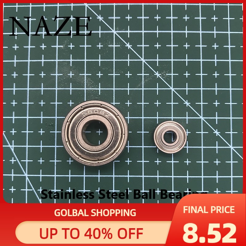 NAZE 5PCS S608zz Stainless Steel Ball Bearing ABEC-7 8x22x7mm S608 608RS Anti Rust Bearing For Water Mist Environment