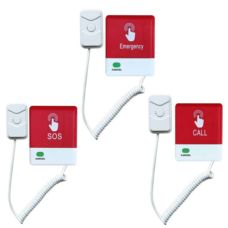 Wireless Alert Call Help White Button Patient Bell for Hospital Restaurant Nursing Home