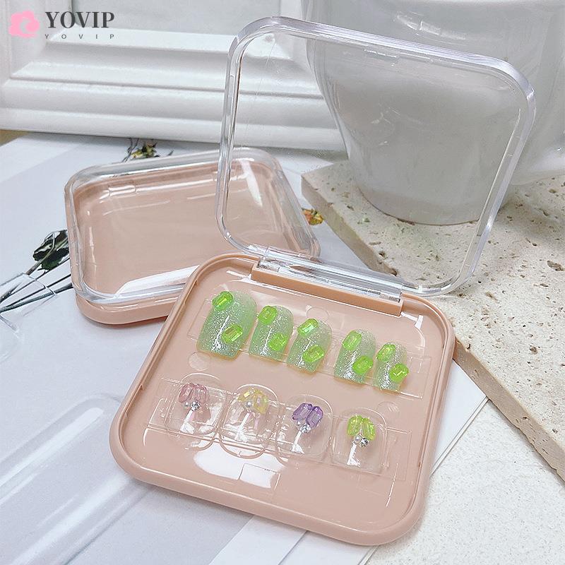 Nail Piece Display Boxes Organizer Boxes Plastic Transparent Nail Art Equipment Storage Box Nail Manicure Tool Packaging Box