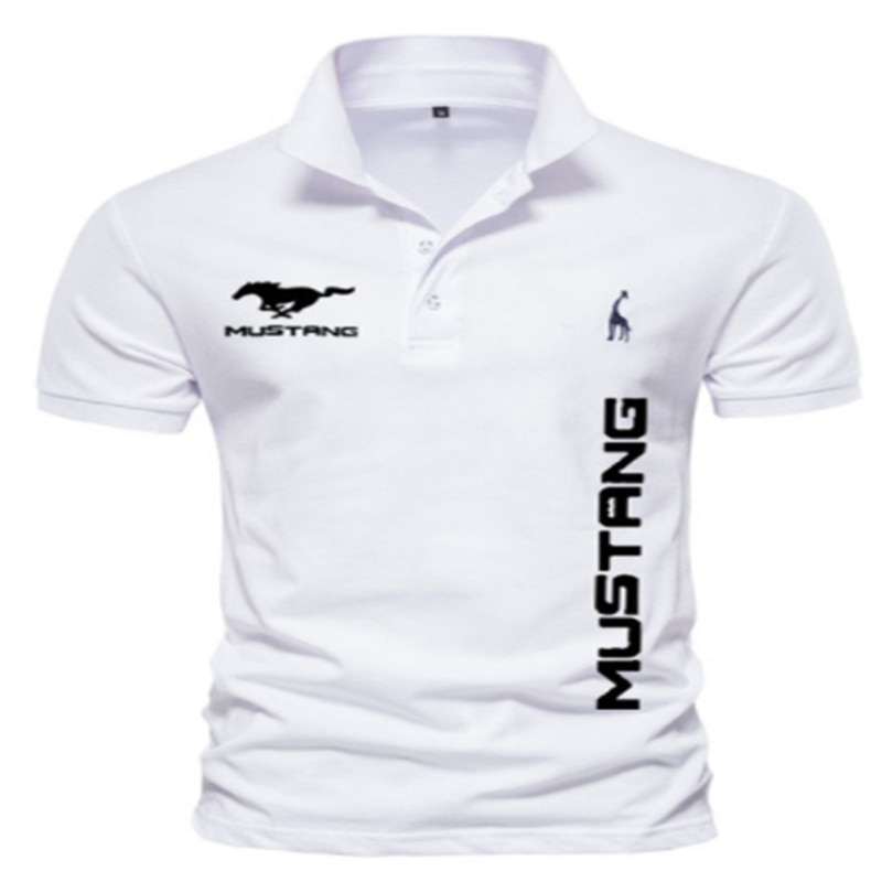 2022 New Styie Shirts Arrival Brand Clothing Men Mustang logo Polo Shirt Casual Male Polo Shirt Short Sleeve Polo Shirt