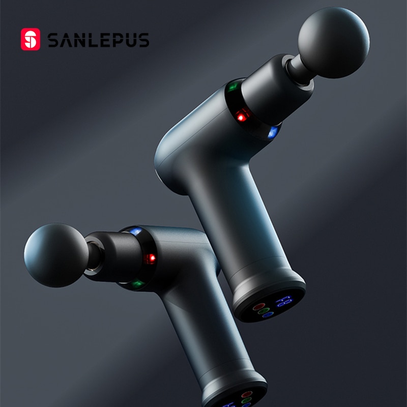 SANLEPUS Cool LED Light Massage Gun Hot Compress Electric Massager Deep Tissue Muscle Neck Body and Back Relaxation