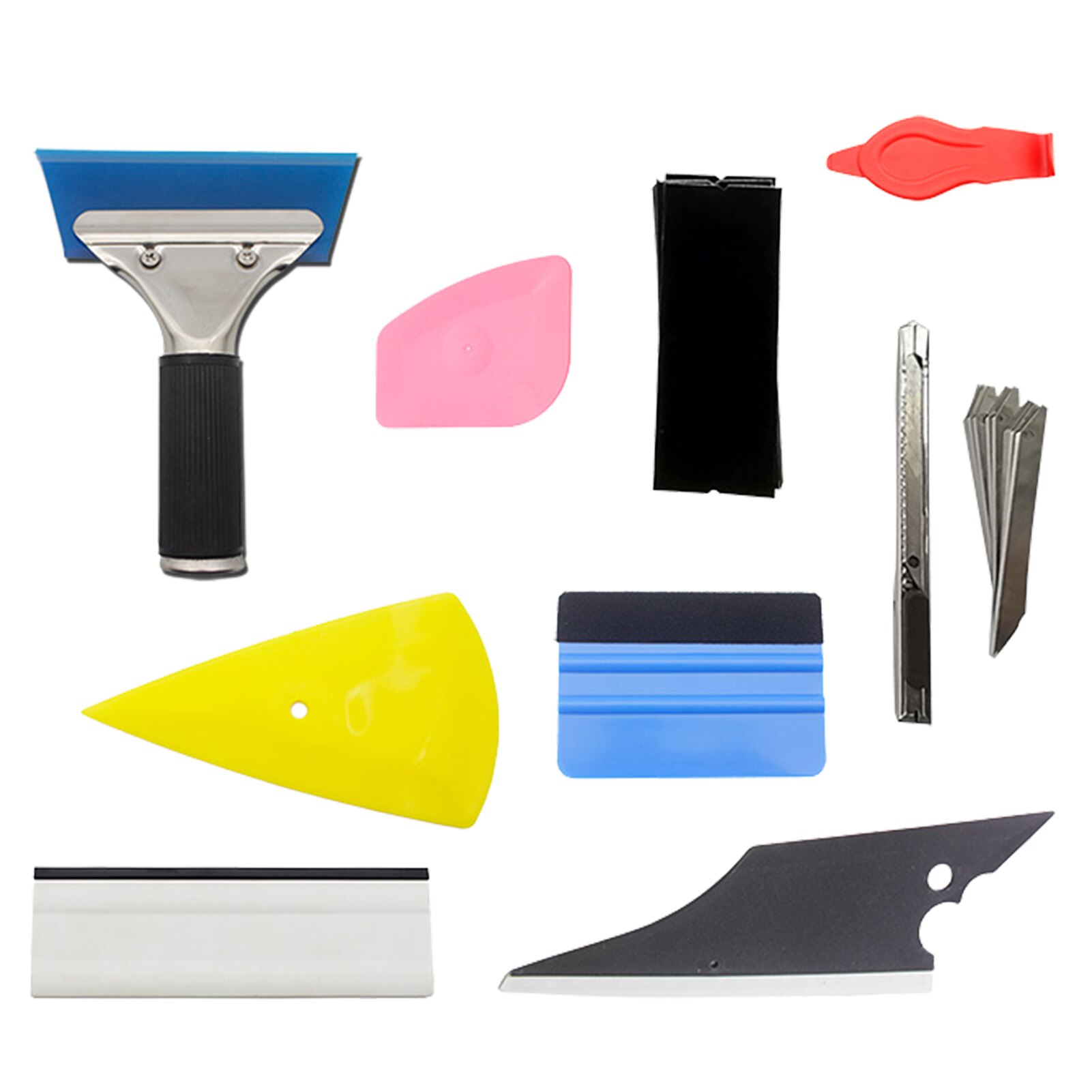 11 IN 1 Auto Windshield Repair Vehicle Window Tint Kit Glass Protective Film Installing Tool Window Squeegee Scraper Blades