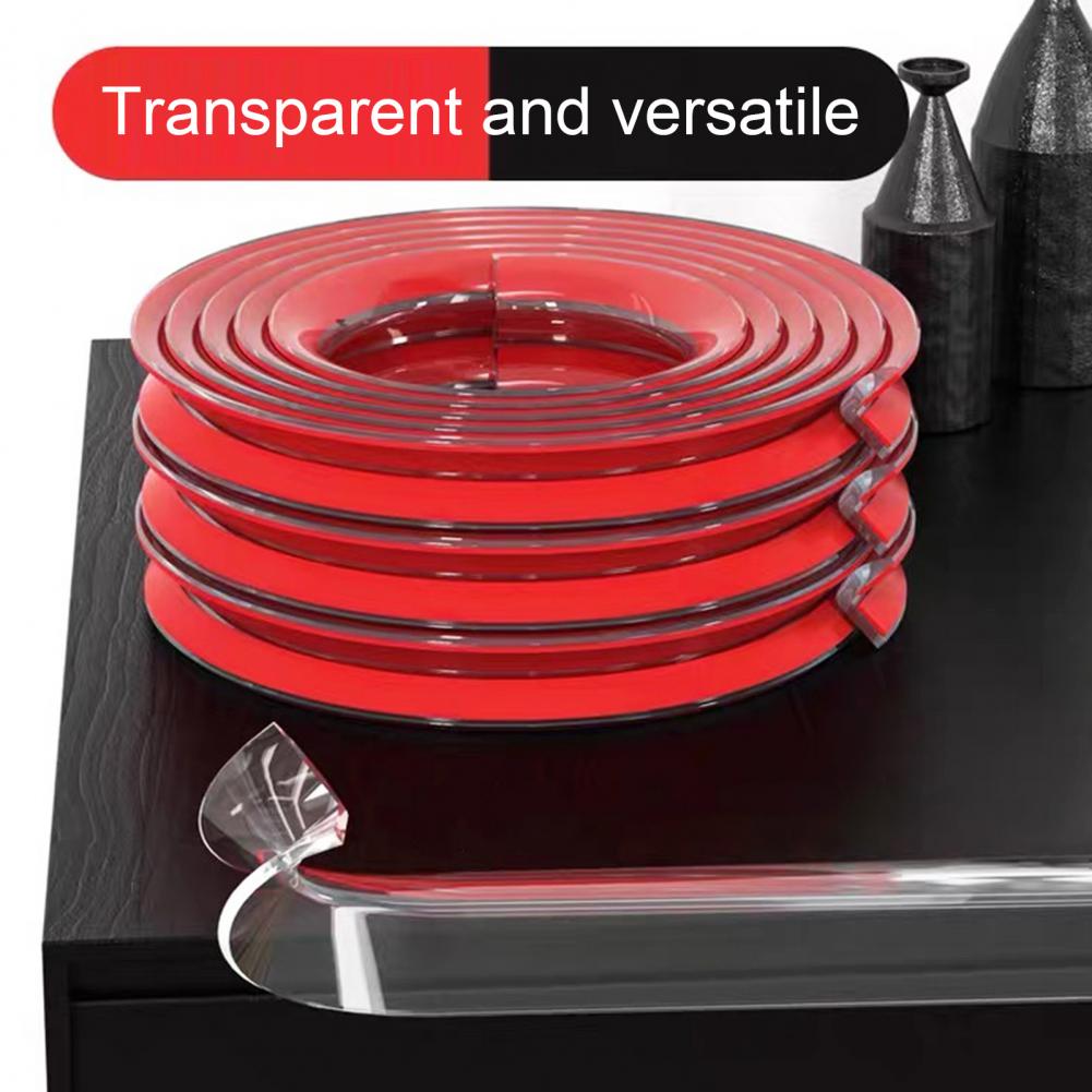 1 Roll Bumper Strip Clear Strong Adhesive Removable Childproof PVC Arch Shaped Anti-collision Strip for Living Room