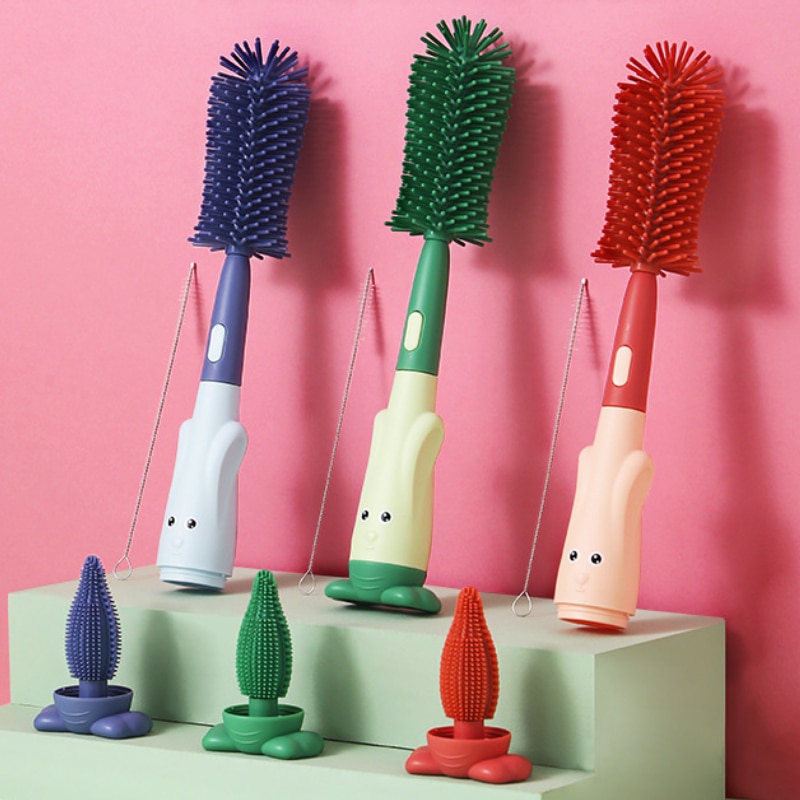 3Pcs/Set Pacifier Bottle Brush Set Baby Silicone Cup Nipple Cleaning Brushes Goupillon Goupillon De Nettoyage ершик для бутылок