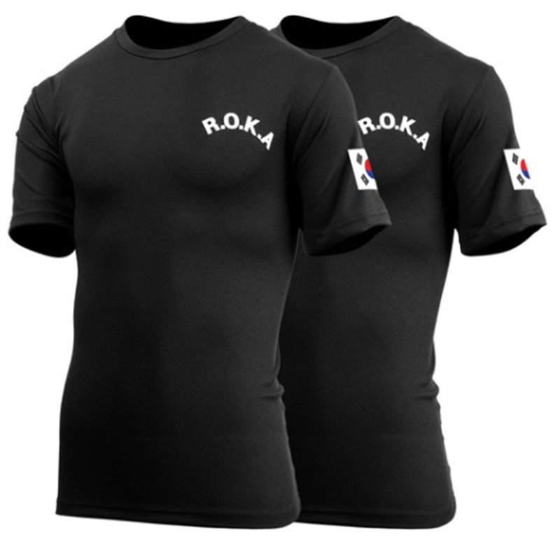 Summer Camizone R.O.K.A KOREA ARMY Cool Dry Loca Short Sleeve Cotton T-shirt Outdoor Sports Leisure Breathable