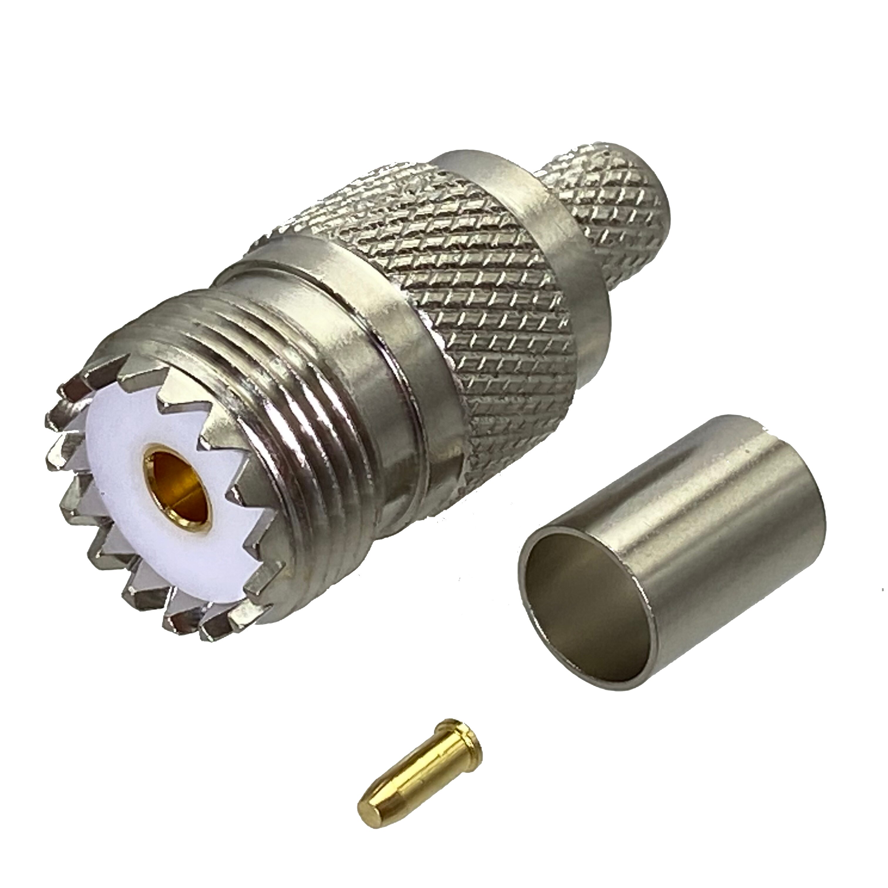 1pcs UHF SO239 Female Jack Connector Crimp RG5 RG6 5D-FB LMR300 Cable Wire Terminals RF Coaxial