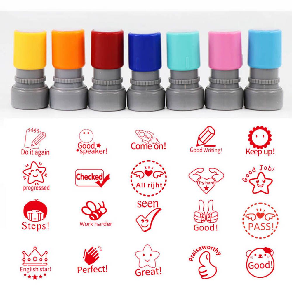 English Commentary Stamp School Student Teaching Tools Encouragement Seals Comment Reward Kids Gifts Scrapbooking Decor