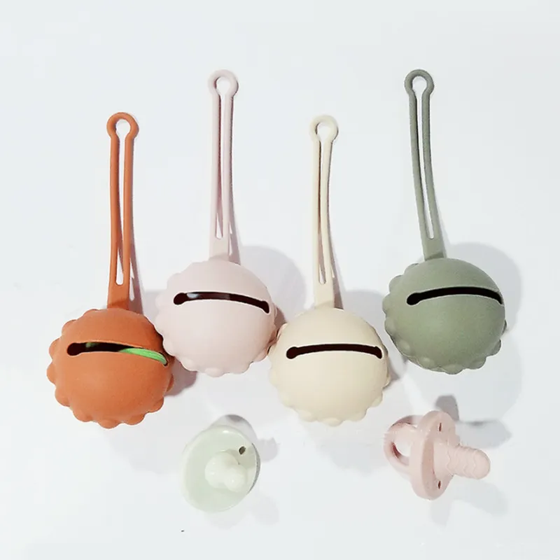 Portable Baby Silicone Pacifier Bag BPA Free Infant Soother Nipple Container Storage Box Food Grade Silicone Baby Teether Holder