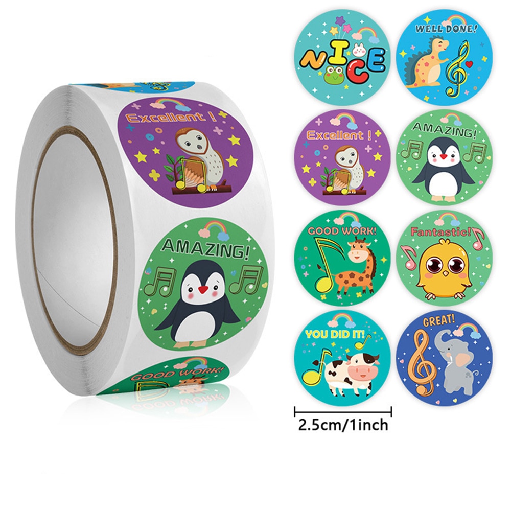 100-500pcs Cute Cartoon Reward Stickers For Kids School Teacher Supplies For Classroom Potty Training Sticker Motivational Label