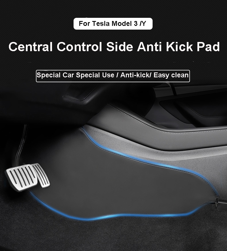 Anti Kick Pad for Tesla Model 3 Y Central Control Side Defense Pads Rear Door Protective Cover Leather Mat Interior Accessories