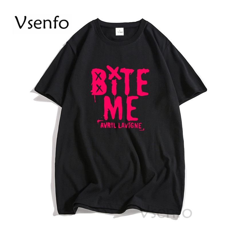 Bite Me Avril Lavigne T Shirt Men Summer Cotton Short Sleeve Rock Music Tshirt Streetwaer Casual Short Sleeve Print Tee Shirt