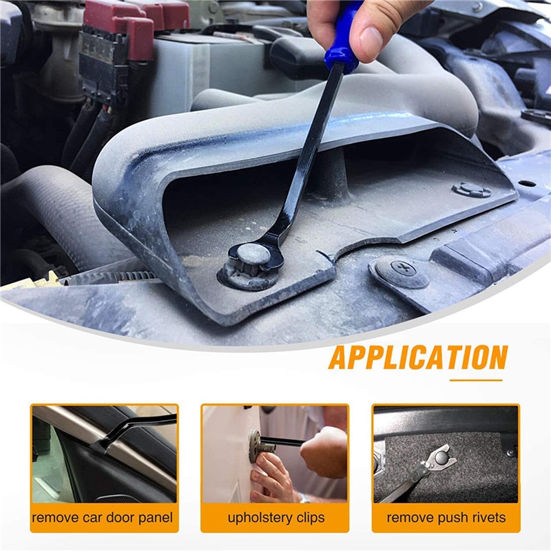 5pcs Car Door Clip Panel Audio Video Dashboard Removal Kit Installer Prying Tool Navigation Disassembly Automobile Nail Puller