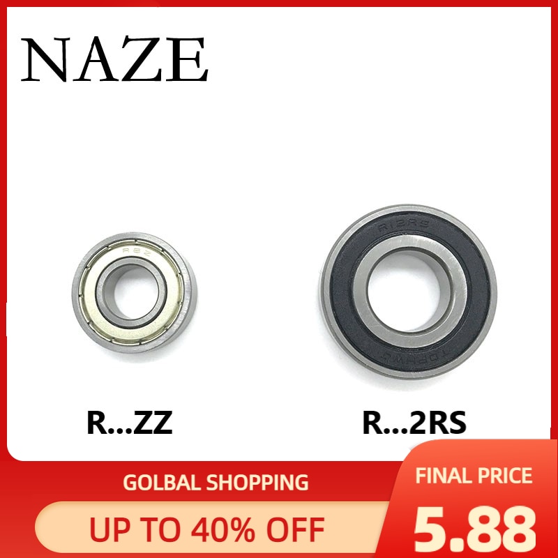 NAZE Bearing R4ZZ 6.35x15.875x4.978mm 10PCS R4-2RS R4A 6.35x19.05x7.142mm High Quality British System Miniature Bearing
