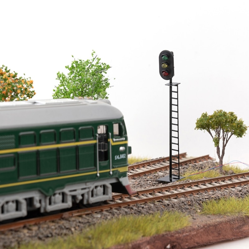 1:87 Railroad Train Signal Light Traffic Lamp for Kid’s Dollhouse Miniature Building Model Sandbox Pretend Play 3V/12V