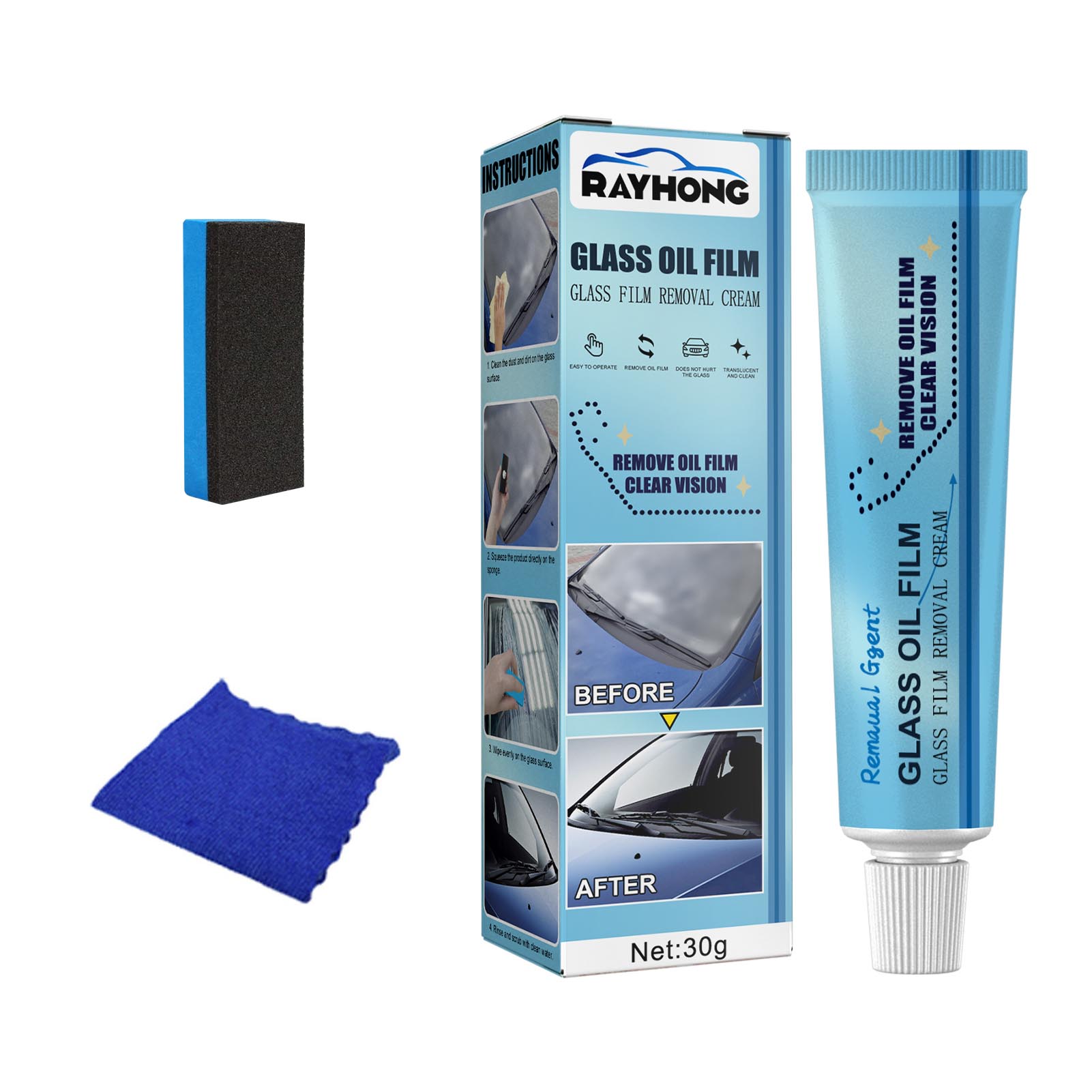 Glass Oil Film Removing Car Windshield Polishing Glass Oil Film Remover Glass Stripper Water Spot Remover For Automotive Windows