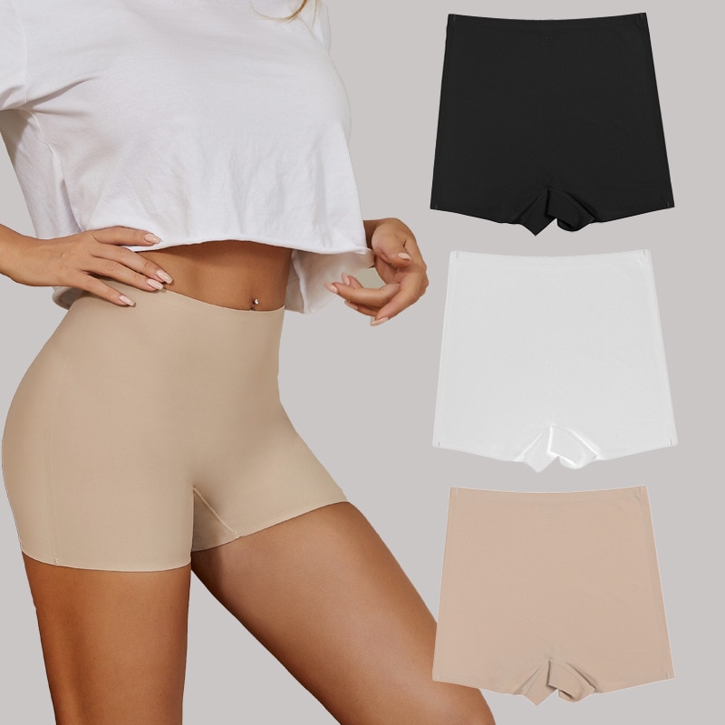 Seamless Short Spandex Ice Silk Safety Shorts Pants Women's Shorts Under Skirt Underwear Breathable No Curling Boxers for W