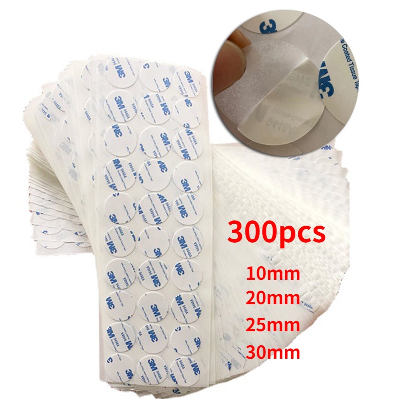 300pcs Round Double Sided Tape Adhesive Tape Strong Ultra Thin High Adhesive Cotton for DIY Scrapbooking Craft Production 25