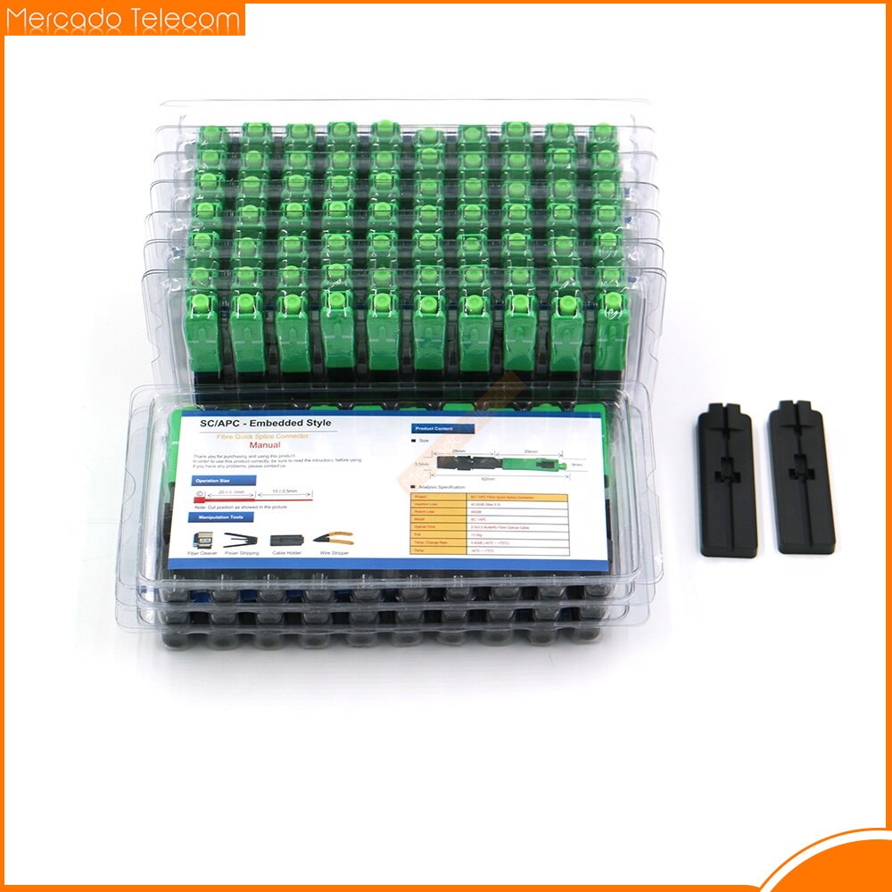 50-400pcs FTTH SC APC single-mode fiber optic SC quick connector FTTH Fiber Optic Fast Connector SC Connector Free shipping