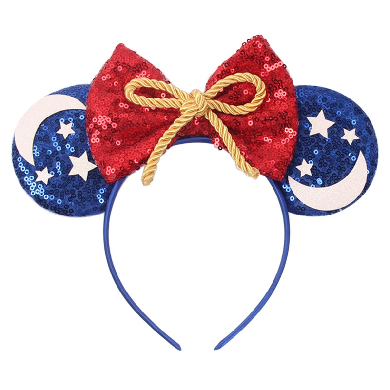 Girls Bows Headband Sequins Mouse Ears Headband For Boys Girls 5"Bow Hairband DIY Festival Party Hair Accessories Mujer Gif