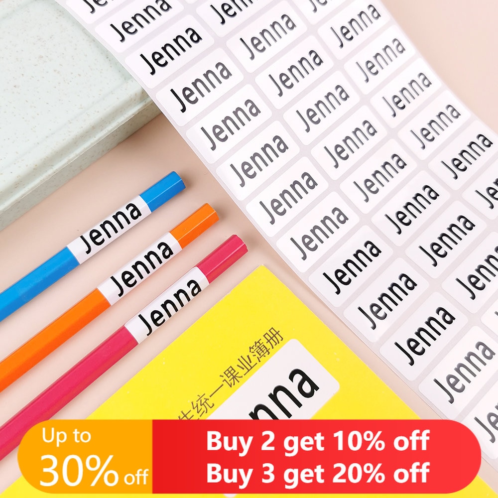 114 Waterproof Personalized White Label Custom Name Sticker Kindergarten Tag Children School Stationery Daily Necessities Labels