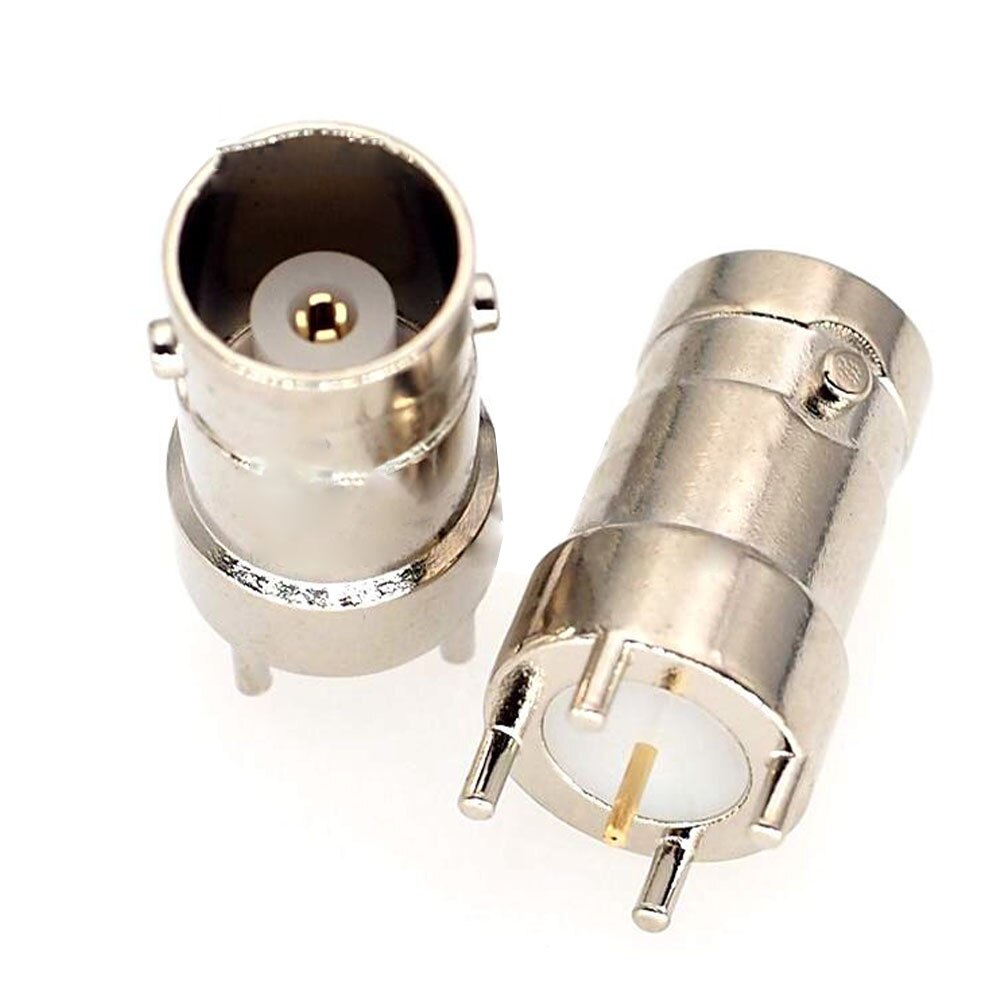BNC-KE connector Four-legged BNC female seat 180-degree vertical bnc-pcb welded plate type 4-legged BNC socket