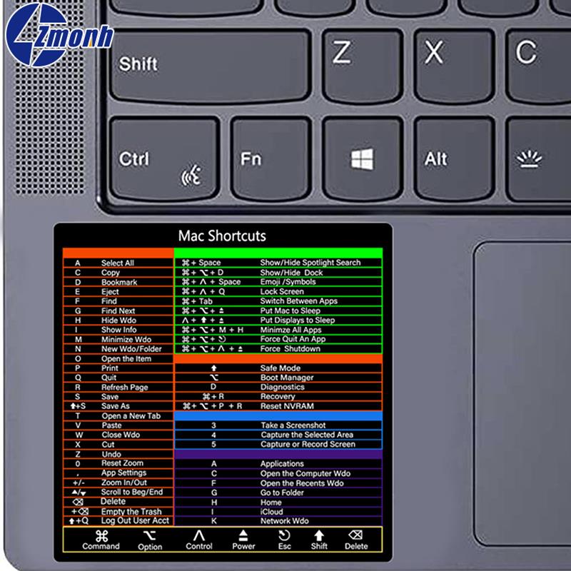 Windows PC Reference Keyboard Shortcut Sticker Adhesive For Mac OS System /OS 11 Big Sur. 2008-2022 For PC Laptop Desktop