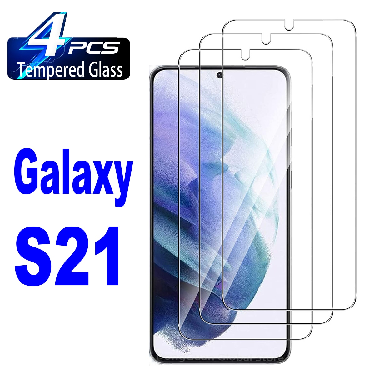 2/4Pcs Tempered Glass For Samsung Galaxy S21 5G Fingerprint Unlock Screen Protector Glass Film