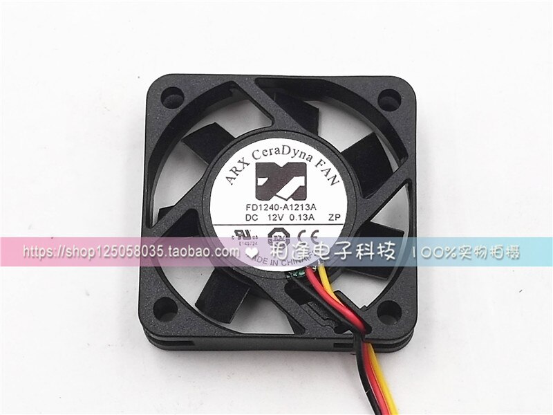 ARX FD1240-A1213A DC 12V 0.13A 40x40x10mm 3-Wire Server Cooling Fan