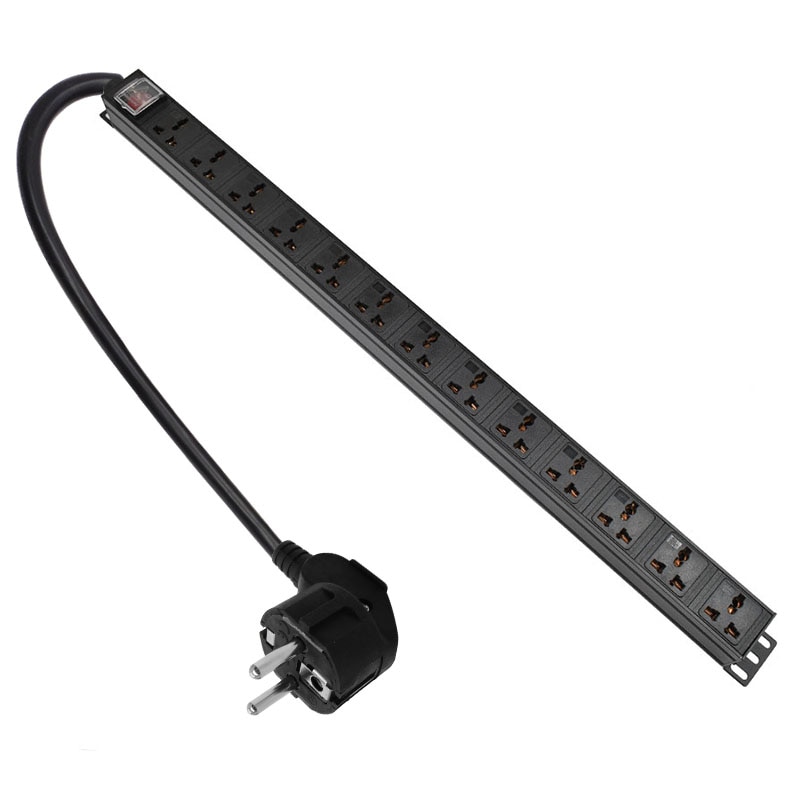 13 AC Output Universal Socket Power Distribution Unit UK Type for Rackmount Server Rack PDU 13A 3500W