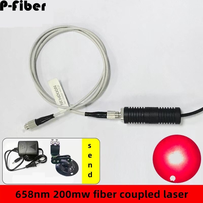 Customizd Semiconductor laser coupling fiber 658nm 200mw red light laser module FC connector core 200um