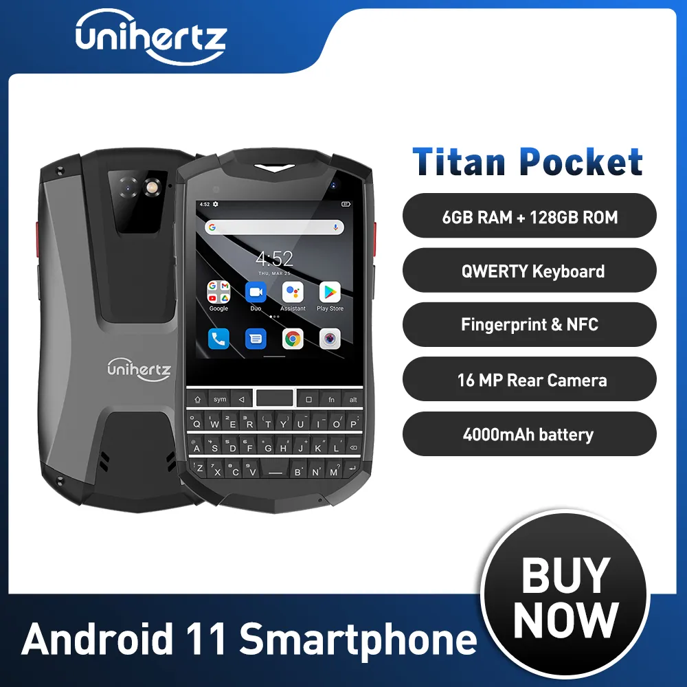 Unihertz Titan Pocket Small QWERTY Smartphone Android 11 6GB 128GB 3.1 Inch Dual SIM Unlocked Keyboard NFC Cellphone 16MP Phone
