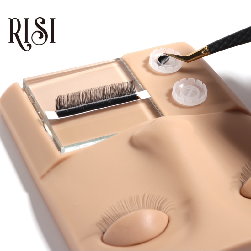 RISI Lash Mannequin Head With Eyelid Kit Supplies Professional Practice Eyelash Mannequin Head For Eyelash Extension