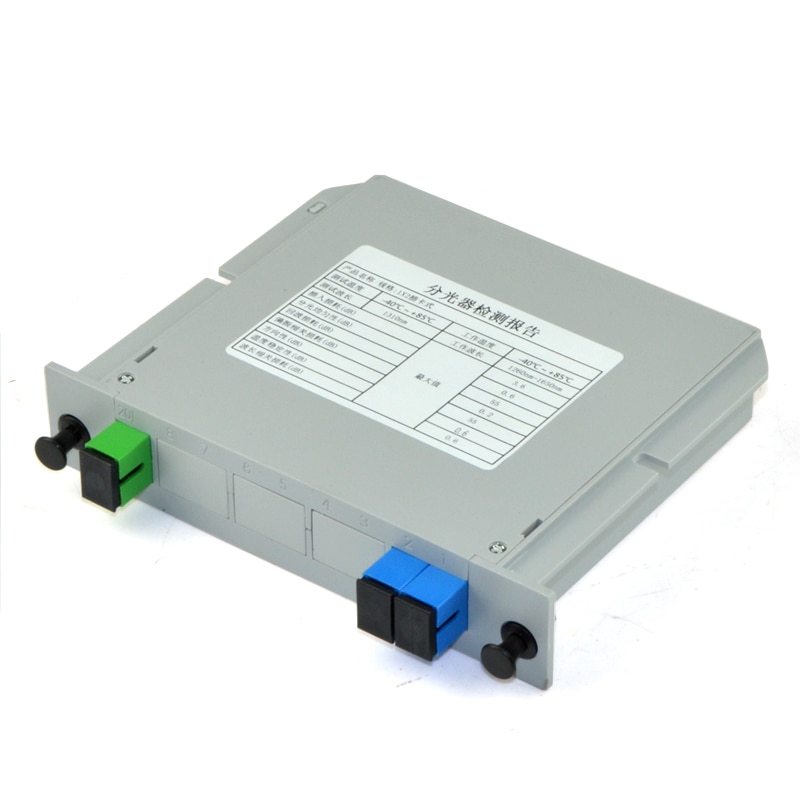 SC UPC PLC 1X2 FTTH Fiber Optic Insert sheet type Splitter Box PLC Splitter SC conector 1X2 GPON Fiber Optical Coupler Splitter