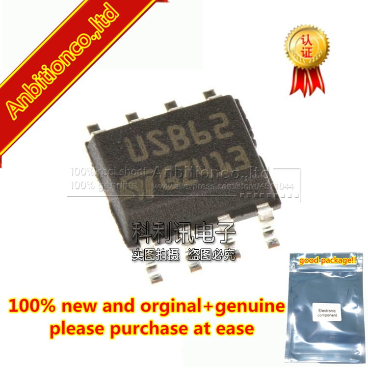 10pcs 100% new and orginal USB6B1RL silk-screen USB62 DATA LINES PROTECTION SOP8 in stock