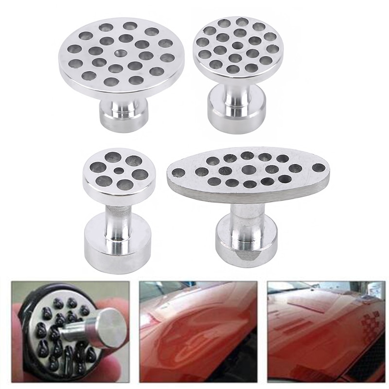 Automotive Sheet Metal Depression Repair Device Pull Cap Gasket Silver 4 Pieces Aluminum Alloy Depression Repair Tool Gasket