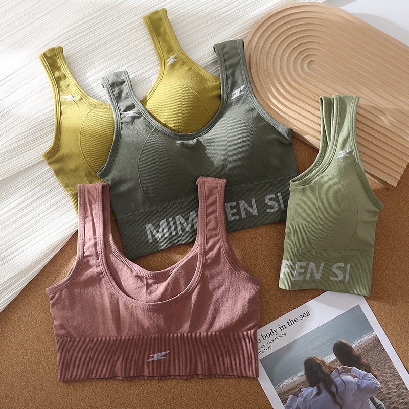 Breathable Sports Bra Shockproof Crop Bralette Anti-sweat Fitness Top Women Seamless Yoga Bra Push Up Sport Top Gym Woman Top