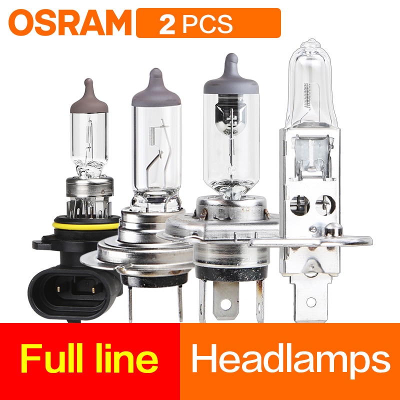 Car Headlight Lamp Low beam High beam Fog Osram original 12V H1 H4 H7 H9 H11 HB3 HB4 HIR2 9012 H27W a pair
