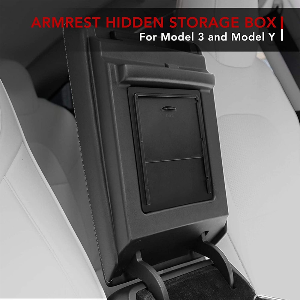 Car Armrest Holder Case Center Console Hidden Storage Box for Tesla Model 3 Y Auto Accessories