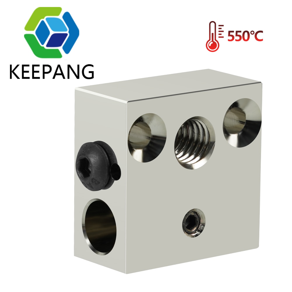 3D Printer CR10 Heated Block Titanium Alloy Heat Block Copper Plating For Ender 3 CR-10 Hotend 3D Printer