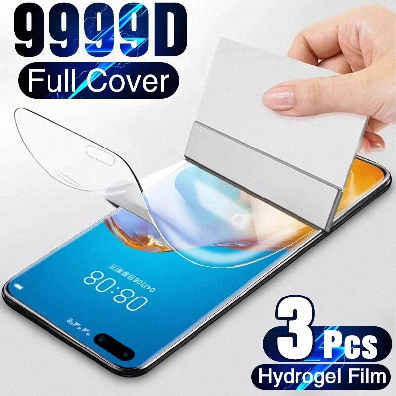 3pcs Screen Protector For Huawei P40 Pro P30 Lite P20 P50 Protective Hydrogel Film On Mate 40 30 20 Pro Lite P 40 Smart 2019 Z