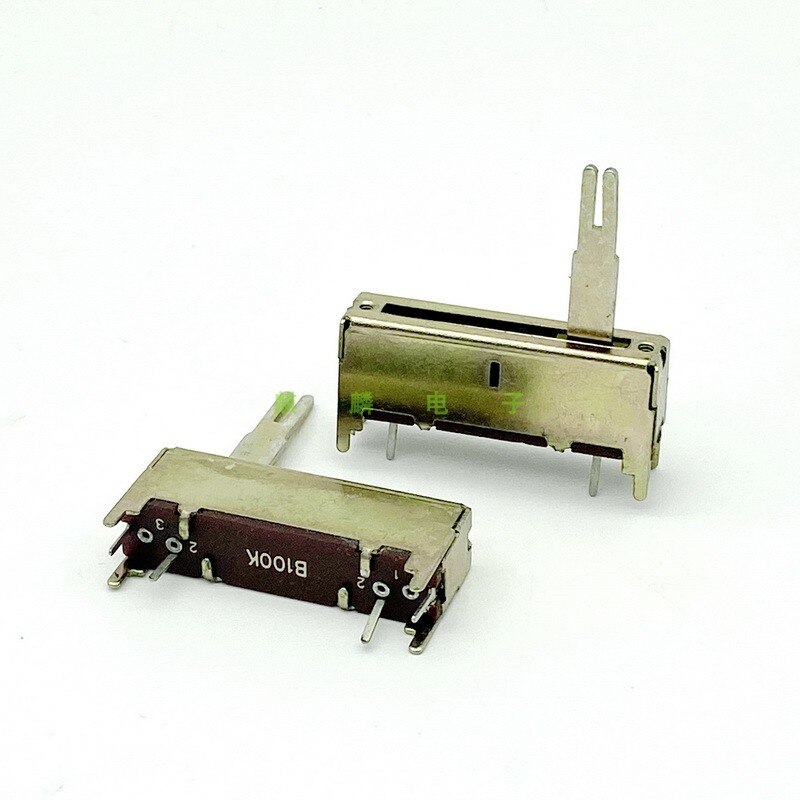 2 Piece 35mm Mono Sliding Potentiometer B100K 4-Pins Stroke 20mm Handle length 20mm