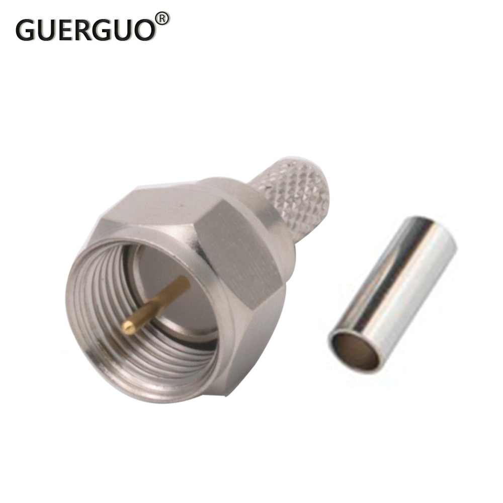 2 PCS F Male F Female Jack Connector Solcering Crimp Adapter RG316 RG174 SYV 50-1.5 RF Connector RF Coaxial connectors