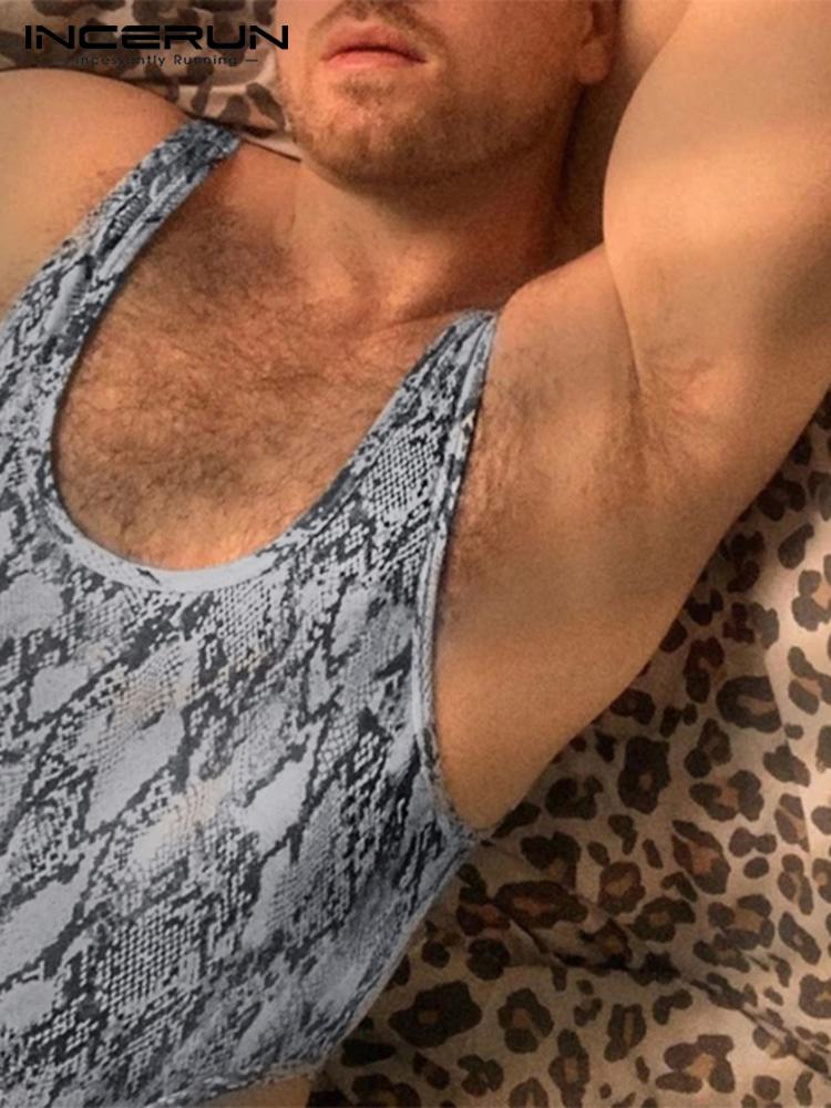 New Men's Skinny Sleeveless Onesies Fashion Singlet Jumpsuit Male Sexy Gym Suit Underwear Playsuit Bodysuits S-5XL 2023 INC